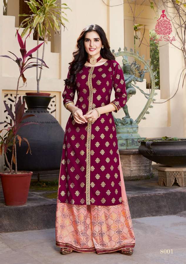 Fashion Label 8 Fancy Ethnic Wear Rayon Embroidery Work Kurti With Bottom Collection